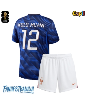 Franța Randal Kolo Muani #12 Echipament de Fotbal Replică Mondial 2026 Copii Acasa (+ Șorturi)